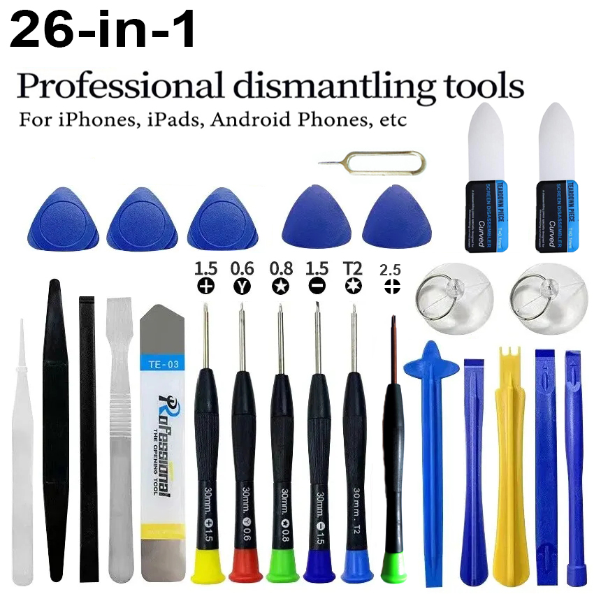 Electronics Repair Services - 26-delige professionele telefoonreparatieset met schroevendraaierset, krik,