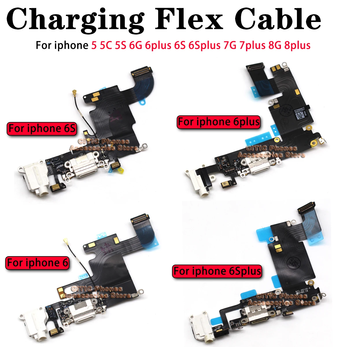 5 stks Voor iPhone 6 6 S 7 8 P - Charging Port Flex recensie en prijs